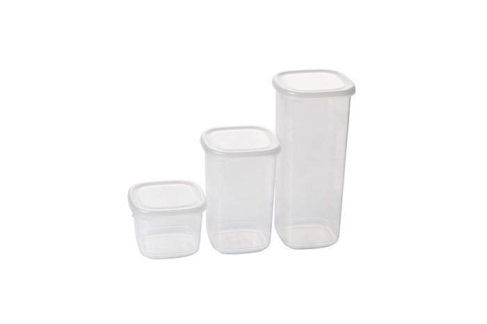Hermia BNMPEGYWS15-51217 Juego de 15 Cajas de Almacenamiento de Plástico Blanco, 550ml-1750ml, Aptas Microondas y Lavavajillas